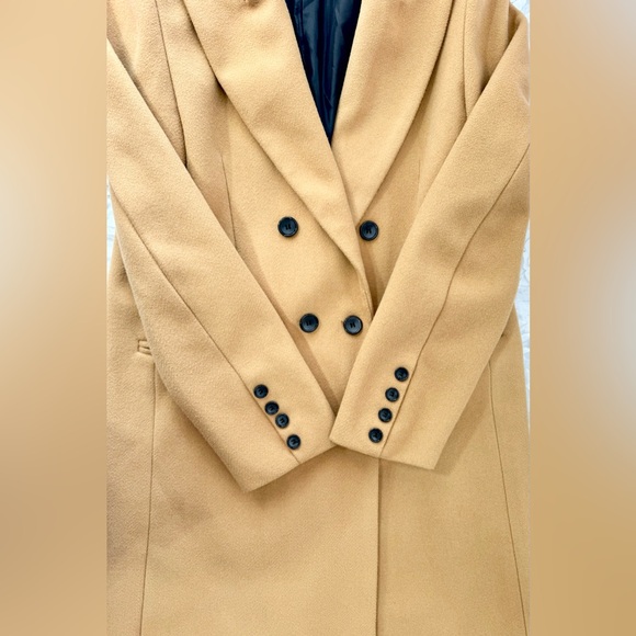 PRINCESS POLLY Women's Long Brown Winter Pea Coat Double Breasted Size XS/ S - Picture 6 of 10